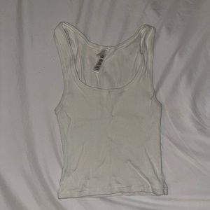 SKIMS Cotton Rib Tank in color Bone, size small